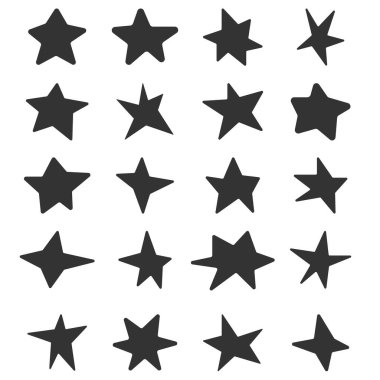 Doodle Stars hazır. Vektör simgesi