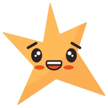 El yapımı yıldız Kawaii elementi. Vektör simgesi