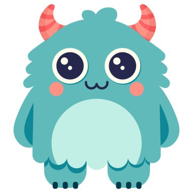 Sevimli canavar. Çocuklar için çizgi film karakteri. Vektör illüstrasyonu