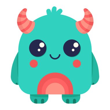 Sevimli canavar. Çocuklar için çizgi film karakteri. Vektör illüstrasyonu