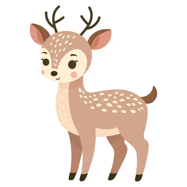 Cute Little Deer Vector Baby Illustration — Stock Vector