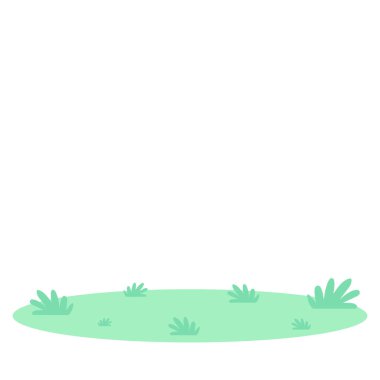 Yeşil çimenler. Çocuklar için vektör illüstrasyonu