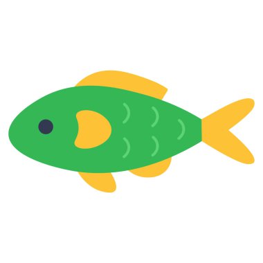 Beyaz arka planda izole edilmiş balık. Vektör düz resimleme