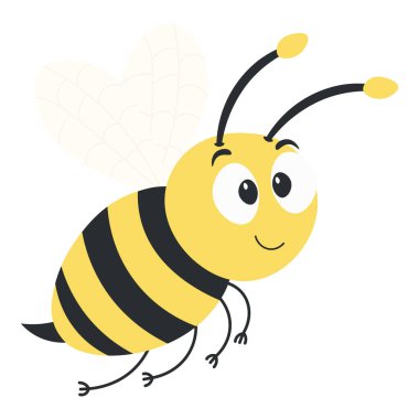 Düz stil arı. Çiftlikteki hayvanın vektör çizimi