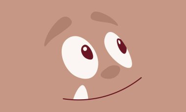 Komik Koca Gözlü Canavar Yüzlü Arka plan Çizimi