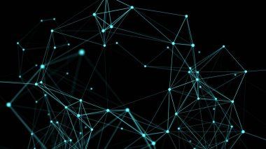 Veri dağılımı. Ağ görselleştirme, internet iletişimi. Teknolojik arka plan 3D