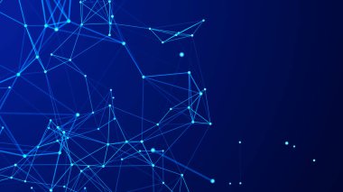 Veri dağılımı. Ağ görselleştirme, internet iletişimi. Teknolojik arka plan 3D