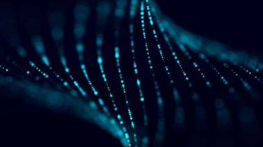 Hareket eden toz parçacıklarının soyut arkaplanı. Parıltılı olay ışığı. Rastgele parlıyor ve renk parlıyor. Üç Boyut .