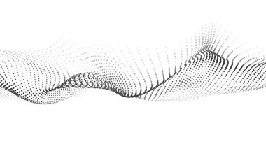 Hareket eden noktaların soyut arkaplanı. Vektör 3d illüstrasyon.