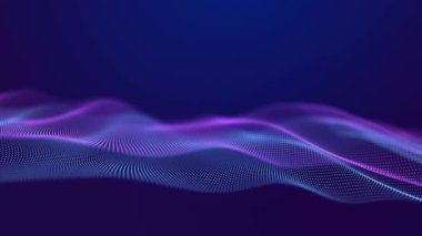 Soyut müzik dalgaları. Düzgün bilgi transferi. 3B görüntüleme.
