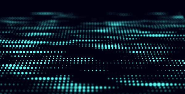 Background matrix code. Drawing of moving particles. Data exchange ...