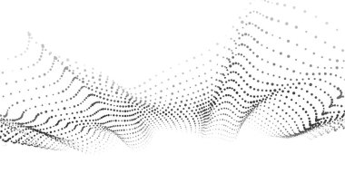 Hareket eden noktaların soyut arkaplanı. Vektör 3d illüstrasyon.