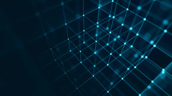 Digitales Blockchain Konzept Datenspeicherung Separaten Zellen Abstrakter Hintergrund Mit Punkten — Stockfoto