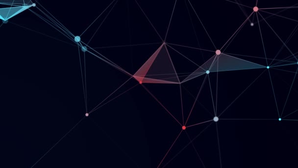 Conexão Linhas Coloridas Formas Espaço Visualização Big Data Fundo Digital — Vídeo de Stock
