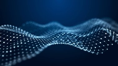 Soyut çokgen boşluk. Düşük polimerli 3D kablo. Yapay Zeka. Üç Boyut .