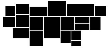 Fotoğraf çerçeveleri. Pek çok parçadan oluşan boş fotoğraf kolajı şablonu. EPS 10.