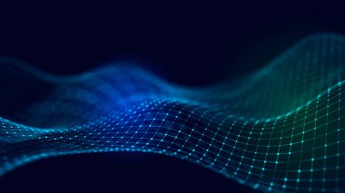 Soyut müzik dalgaları. Düzgün bilgi transferi. Üç Boyut .