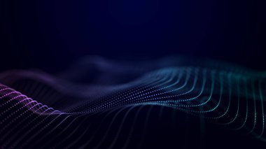 Soyut müzik dalgaları. Düzgün bilgi transferi. Üç Boyut .