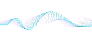 Tasarım için soyut müzik dalgası öğesi. Yumuşak hareket dinamiğinin vektör illüstrasyonu.