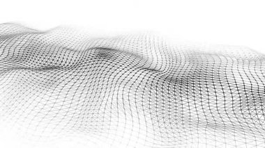 Geometrik şekiller. Hafifçe arka planda çözünen bir dalga. 3B görüntüleme.