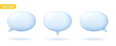 Konuşma Komedisi Konuşan Mesaj Metni Oval Elipslerin Şekil İmza Simgesi Sembol Simgesi Çeşitli Biçimli Koleksiyon Vektörü İllüstrasyonu için 3B Konuşma Balonu Elemanı