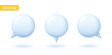 Konuşma Komedisi Konuşan Metin Metin Dekorasyonu Yuvarlak Küre İmza Sembol Simgesi Sembol Simgesi Çeşitli Biçimli Koleksiyon Vektörü İllüstrasyonu için 3B Konuşma Balonu Elemanı