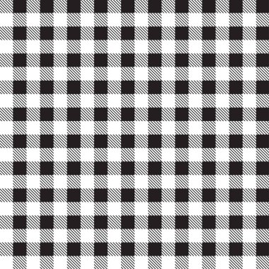Siyah Beyaz Çapraz Çizgili Tartan Ekoseli Gingham Kalıplı Arkaplan Vektör Resimli Duvar Kağıdı Masaörtüsü, Piknik Ambalaj Kağıdı