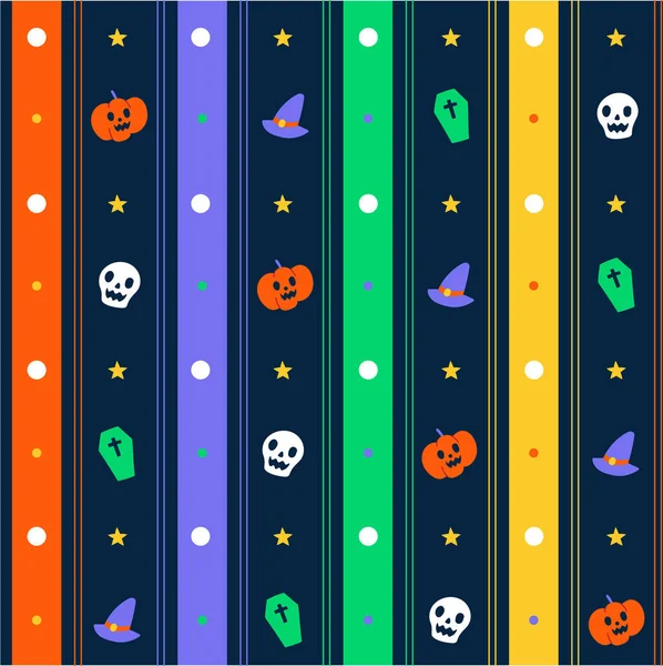 Niedliche Minimal Happy Halloween Vertical Stripe Line Karo Gingham Pattern — Stockvektor