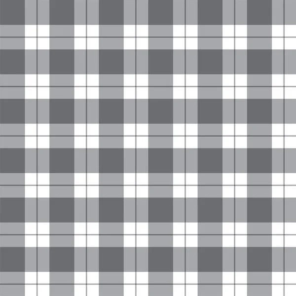 Black White Grey Simple Scott Plaid Tartan Buffalo Check Checkered — Stock Vector