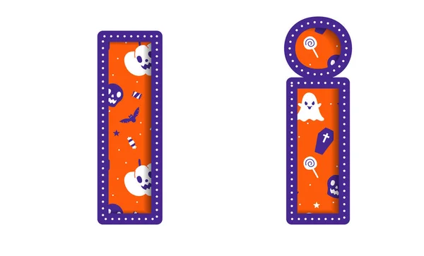Cute Happy Halloween Alphabet Capital Small Letter Party Font Typography — 스톡 벡터
