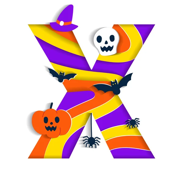 Happy Halloween Alphabet Party Font Τυπογραφία Χαρακτήρας Γελοιογραφία Τρομακτικό Τρόμος — Διανυσματικό Αρχείο