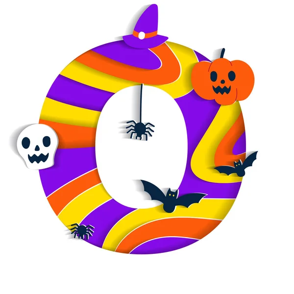 Happy Halloween Abeceda Party Písmo Typografie Charakter Cartoon Strašidelný Horor — Stockový vektor