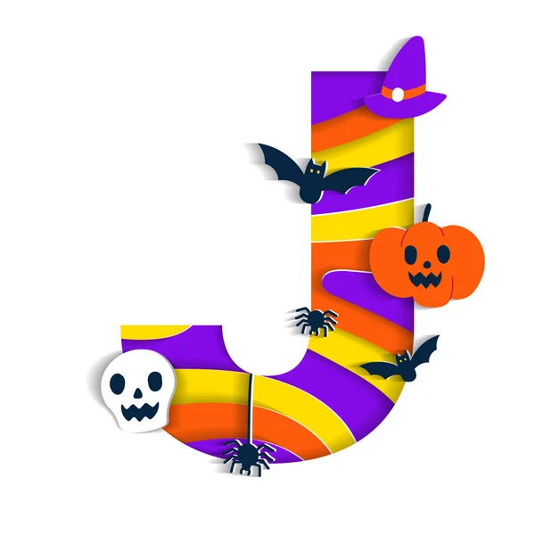 Happy Halloween Alphabet Party Písmo Typografie Charakter Cartoon Strašidelný Horor — Stockový vektor