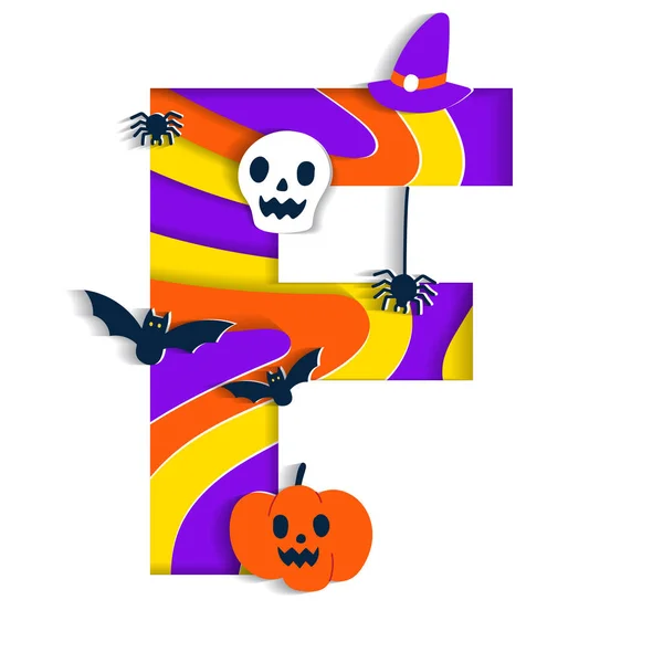 Happy Halloween Alphabet Party Font Typography Character Cartoon Spooky Horror — Stock Vector
