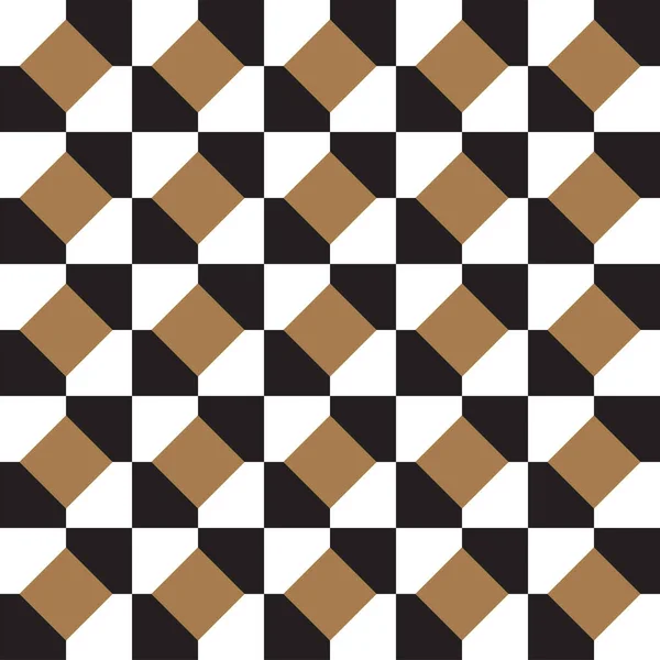 Black White Brown Square Geometric Abstract Diamond Tilt Tile Element — Wektor stockowy