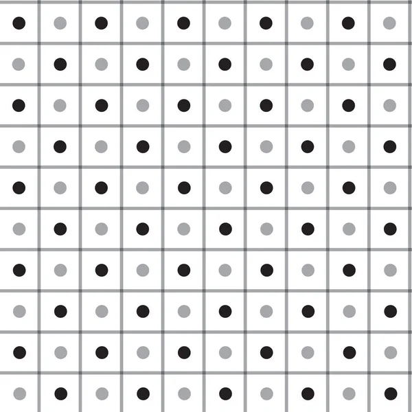 Czarny Biały Szary Cute Polkadot Circle Scott Plaid Tartan Checkered — Wektor stockowy