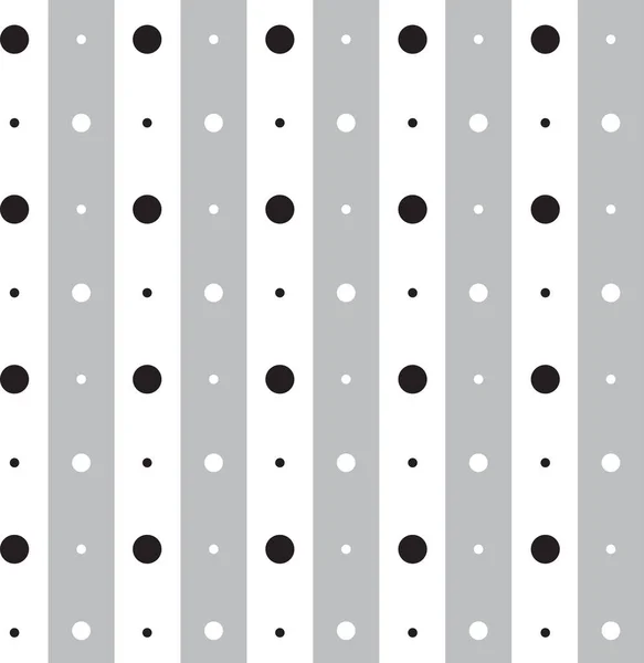 黑白色灰白色波尔卡多圆圆形条纹点缀线无缝线圆形背景矢量卡通画布桌布 野餐垫包装纸 纺织品 — 图库矢量图片