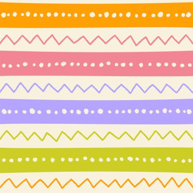 Etnik Kabile Geometriği Hint Halk Çingenesi Meksikalı Boho Afrika Süslemesi Kusursuz desensiz Zigzag Çizgisi Yatay Çizgili Renk Çizgileri Tekstil Resimleri