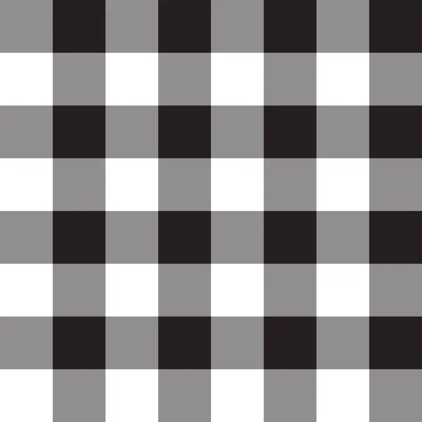 Schwarz Weiß Grau Quadratisch Abstrakt Form Fliesen Element Gingham Karo — Stockvektor