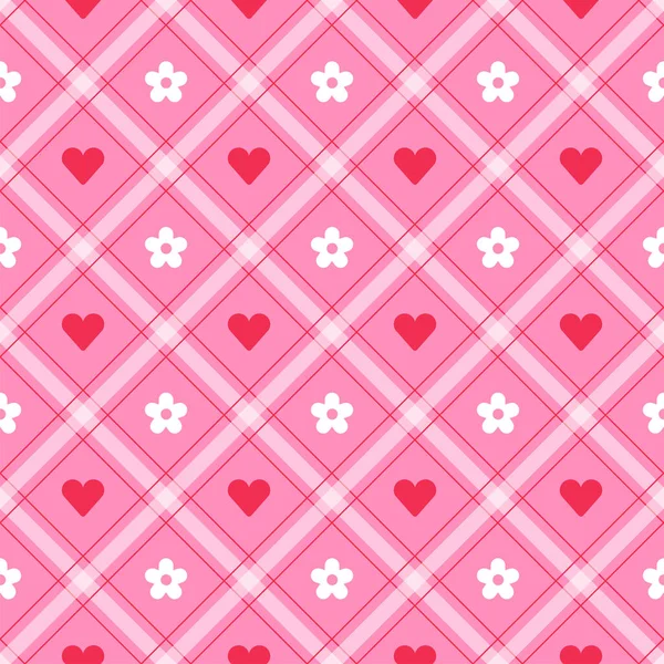 Cute Heart Love Daisy Flower Caring Valentines Day Element Red — Διανυσματικό Αρχείο