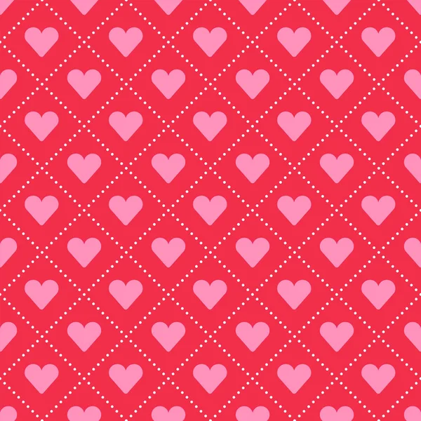 Χαριτωμένο Καρδιά Αγάπη Ημέρα Του Αγίου Βαλεντίνου Κόκκινο Ροζ Μοτίβο — Διανυσματικό Αρχείο