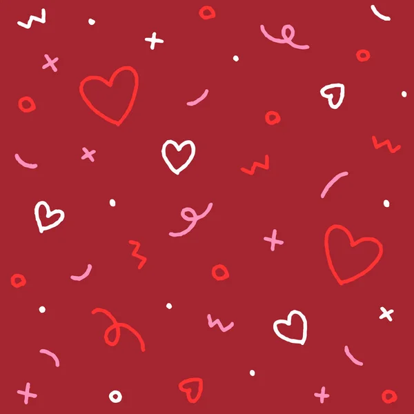 Cute Valentines Day Abstract Confetti Sprinkle Sparkle Shine Shape Form — 스톡 벡터