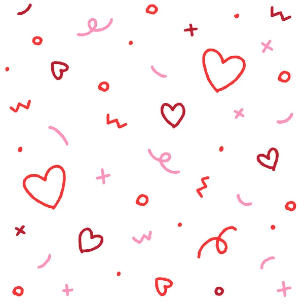 Cute Valentines Day Abstract Confetti Sprinkle Sparkle Shine Shape Form — 스톡 벡터