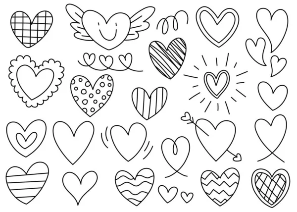 Cute Heart Element Decoration Valentines Day Love Romantic Black Gray — 스톡 벡터