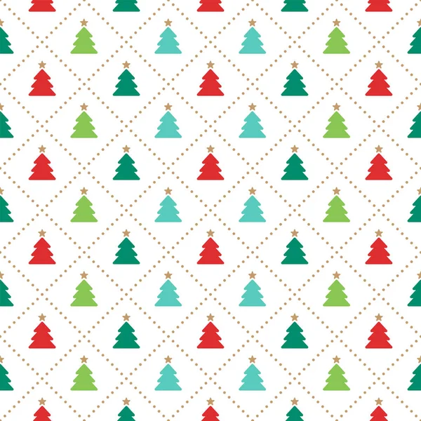 Милая Рождественская Елка Красная Зеленая Синяя Рождественская Елка Dash Line — стоковый вектор