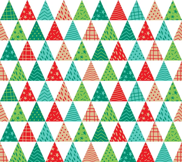 Niedlich Frohe Weihnachten Rot Grün Blau Abstrakt Textur Kiefer Baum — Stockvektor