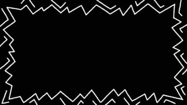 4K Doodle Zig Zag Dikdörtgen Çerçeve Kolu Çizgi Çizgi Çizim Çizim Çizimi Dans Çizgisi Hareket Asgari Döngü Hareketi Grafik Siyah Beyaz Ekran Arkaplanı