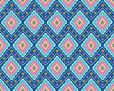 Soyut sevimli renk geometrik kabile folk motif baklava desenli geleneksel tasarım arka plan, halı, duvar kağıdı, giysi, kumaş, ambalaj, baskı, batik, halk, örgü, çizgili vektör