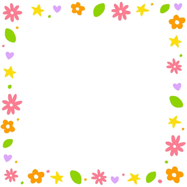 Schattige Confetti Daisy Flower Heart Star Leaf Strooi Sparkle Flower — Stockvector