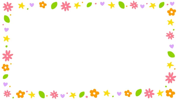 Schattige Confetti Daisy Flower Heart Star Leaf Sprinkle Sparkle Flower — Stockvector